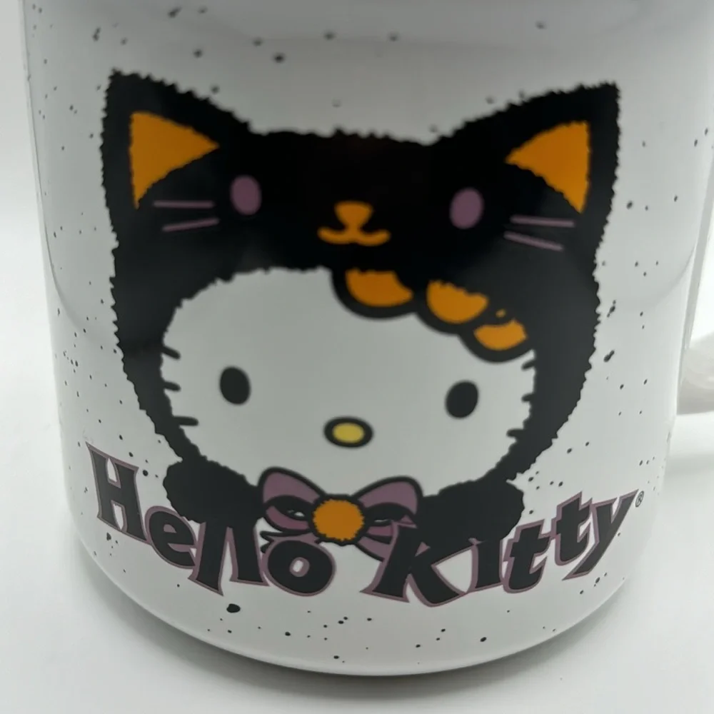 Hello Kitty Halloween Trick or Treat Black‎ Cat Bats Coffee Mug Cup 20oz NEW